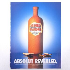Absolut Mandarin Vodka Print Ad Absolut Revealed Citrus Vintage Advertising